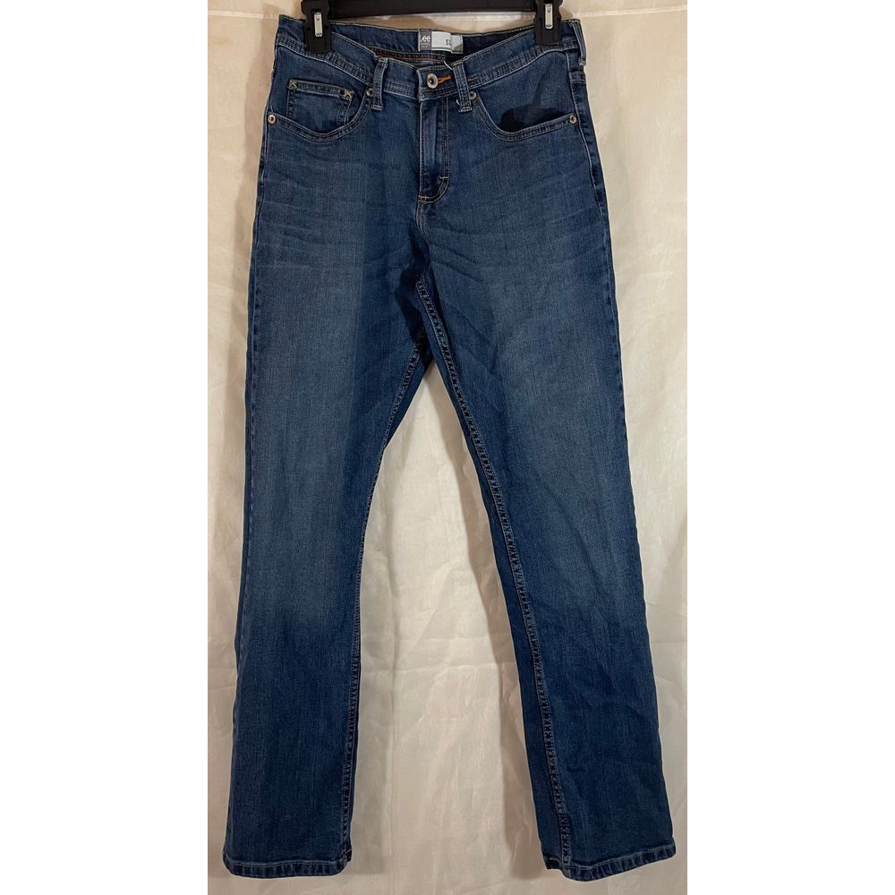 Lee‎ Dungarees Slim Classic Straight Leg Medium Wash Denim Jeans Youth size 18
